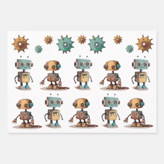 Reeks van 3 vellen robotpapier (Voorkant 3)