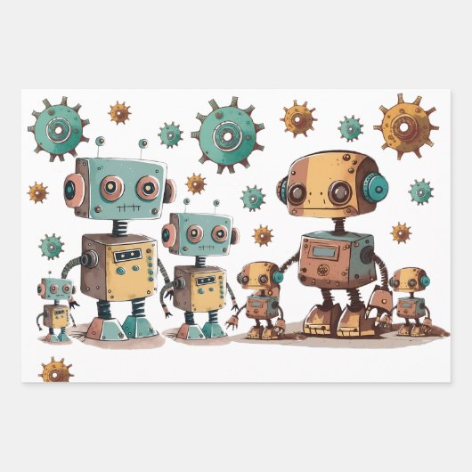 Reeks van 3 vellen robotpapier (Voorkant 2)