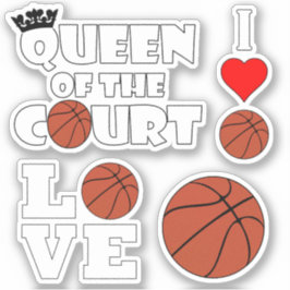 Reeks van 4 de Contour van de Spelers van Basketba Sticker