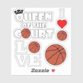 Reeks van 4 de Contour van de Spelers van Basketba Sticker