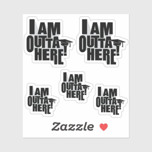 Reeks van 5 ben ik hier buiten! Afstuderen - Aange Sticker (Vel)