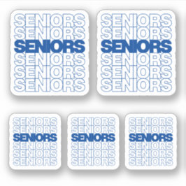 Reeks van 5 Blauwe Senioren Seniors Aangepast-Besn Sticker