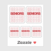 Reeks van 5 Hogere Hoogste van de Rood Senioren Sticker (Vel)