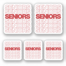 Reeks van 5 Hogere Hoogste van de Rood Senioren Sticker