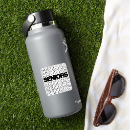 Reeks van 5 Zwarte Hogere Senioren Seniors Douane- Sticker