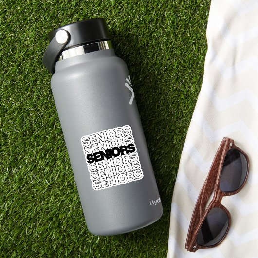 Reeks van 5 Zwarte Hogere Senioren Seniors Douane- Sticker