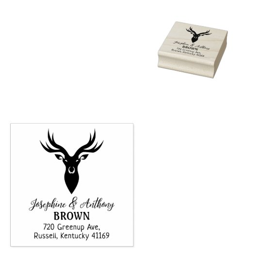Reeks van het Adres van de Deer Rubberstempel (Gestempeld)