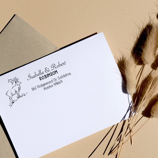 Reeks van het Adres van de Deer Rubberstempel