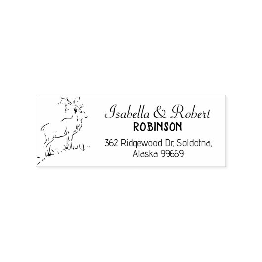 Reeks van het Adres van de Deer Rubberstempel (Afrduk)