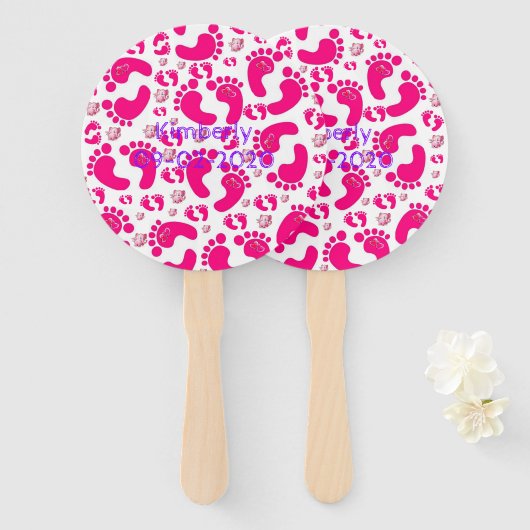 Reeks ventilatoren Baby Roze Feet Girl Handwaaier (Voorkant en achterkant)