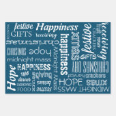 Reeks verpakkingspapier - kerstrood groen blauw inpakpapier vel (Voorkant 3)