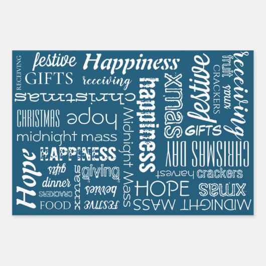 Reeks verpakkingspapier - kerstrood groen blauw inpakpapier vel (Voorkant 3)