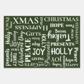 Reeks verpakkingspapier - kerstrood groen blauw inpakpapier vel (Voorkant 2)