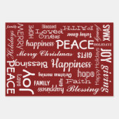 Reeks verpakkingspapier - kerstrood groen blauw inpakpapier vel (Voorkant)