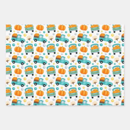 Reeks verpakkingspapier voor herfst oogst 3 inpakpapier vel (Voorkant)