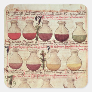 Reeks vlaggen voor urineanalyse vierkante sticker