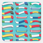 Reeks vlagkrakers vierkante sticker (Voorkant)