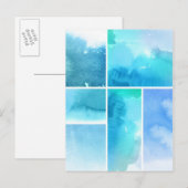 Reeks waterverf abstracte hand geschilderd 2 briefkaart (Voorkant / Achterkant)