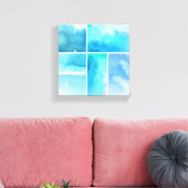 Reeks waterverf abstracte hand geschilderd 3 canvas afdruk (Insitu (Woonkamer))