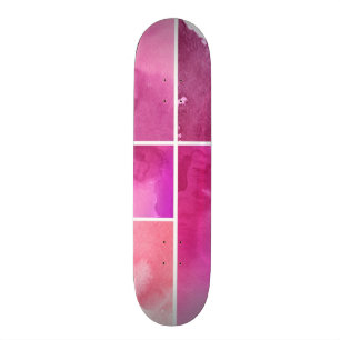 Reeks waterverf abstracte hand geschilderd 3 skateboard