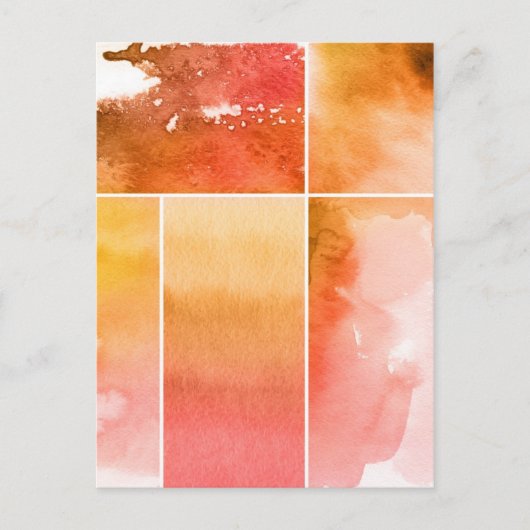 Reeks waterverf abstracte hand geschilderd 4 briefkaart (Voorkant)