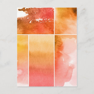 Reeks waterverf abstracte hand geschilderd 4 briefkaart