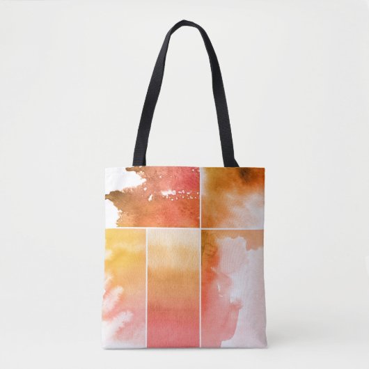 Reeks waterverf abstracte hand geschilderd 4 tote bag (Voorkant)