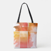 Reeks waterverf abstracte hand geschilderd 4 tote bag (Achterkant)