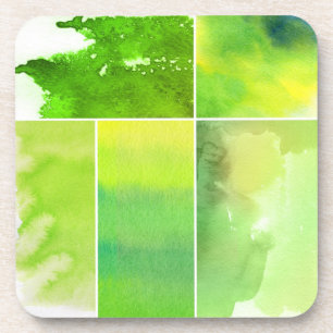 Reeks waterverf abstracte handbeschilderd bier onderzetter