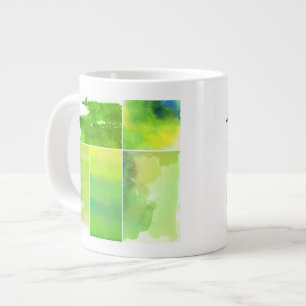 Reeks waterverf abstracte handbeschilderd grote koffiekop