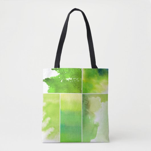 Reeks waterverf abstracte handbeschilderd tote bag (Voorkant)