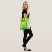 Reeks waterverf abstracte handbeschilderd tote bag (Op model)
