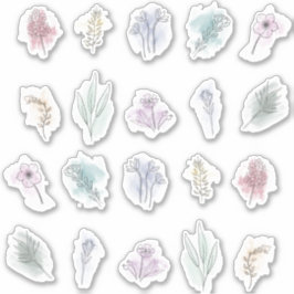 Reeks waterverf bouquets sticker