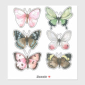 Reeks waterverf Butterflies sticker (Vel)
