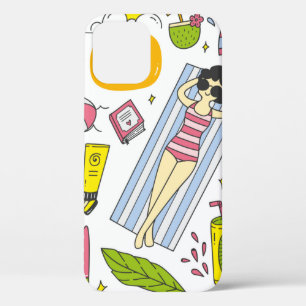 Reeks zomerdoedelen op witte achtergrond  d Case-Mate iPhone case