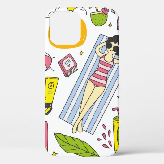 Reeks zomerdoedelen op witte achtergrond  d Case-Mate iPhone case (Achterkant)