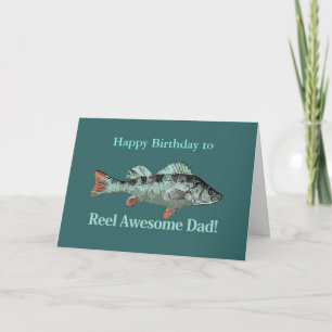 Reel Awesome Dad Fishing Humor Birthday Humor Kaart