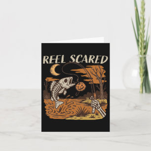 Reel Bang Halloween Vist Funny Skeleton Fishe Kaart
