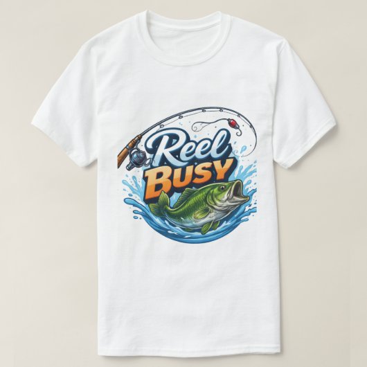 REEL BUSY- Fishing Shirt (Design voorkant)