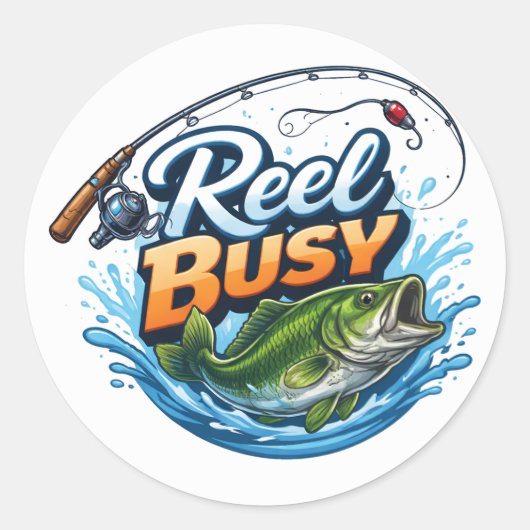 REEL BUSY- Fishing Sticker (Voorkant)