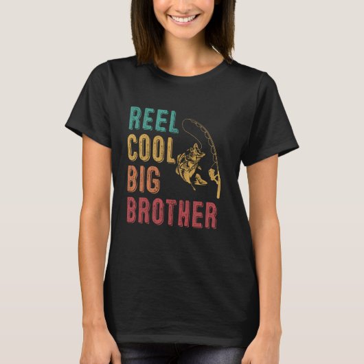 Reel Cool Big Brother Funny Matching Family Fishin T-shirt (Voorkant)