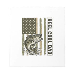 Reel Cool Dad Bass Fishing Vlag Vector Design_1 Notitieblok