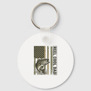 Reel Cool Dad Bass Fishing Vlag Vector Design_1 Sleutelhanger