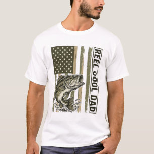 Reel Cool Dad Bass Fishing Vlag Vector Design_1 T-shirt