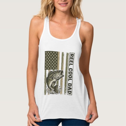 Reel Cool Dad Bass Fishing Vlag Vector Design_1 Tanktop (Voorkant)