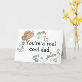 Reel Cool Dad Fathers Day Gevist Pun Kaart (Gele Bloem)