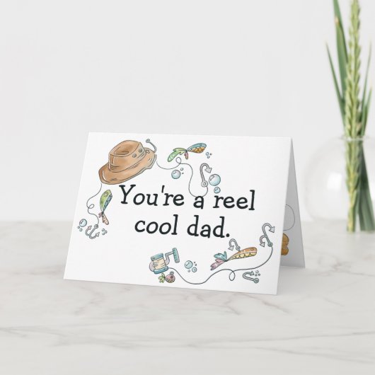 Reel Cool Dad Fathers Day Gevist Pun Kaart (Voorkant)
