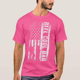Reel Cool DAD Fish American Flag Fisherman DAD Fat T-shirt