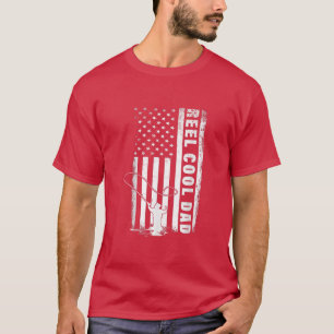 Reel Cool Dad Fly Fishing Dad 4 juli VS vlag T-shirt