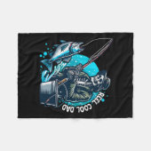 Reel Cool Dad Funny Skeleton Vist vader Fleece Deken (Voorkant (Horizontaal))